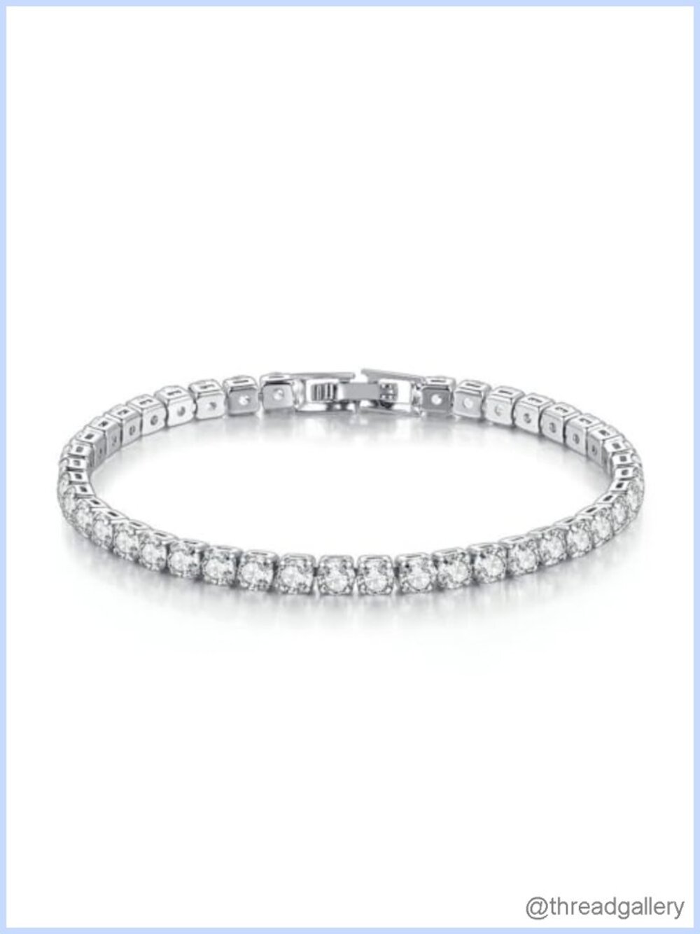 Moissanite Tennis Bracelet 4-Prong Dainty 2.5-4mm Adjustable